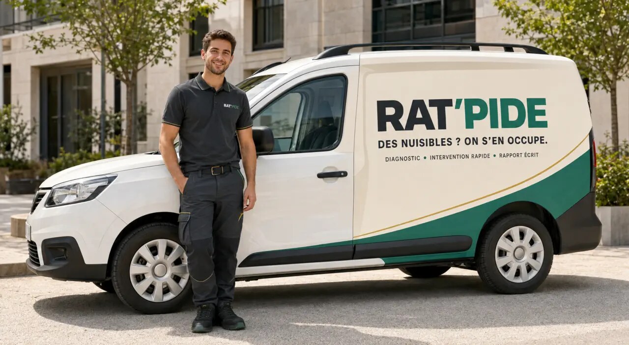 Technicien RAT’PIDE devant un véhicule d’intervention